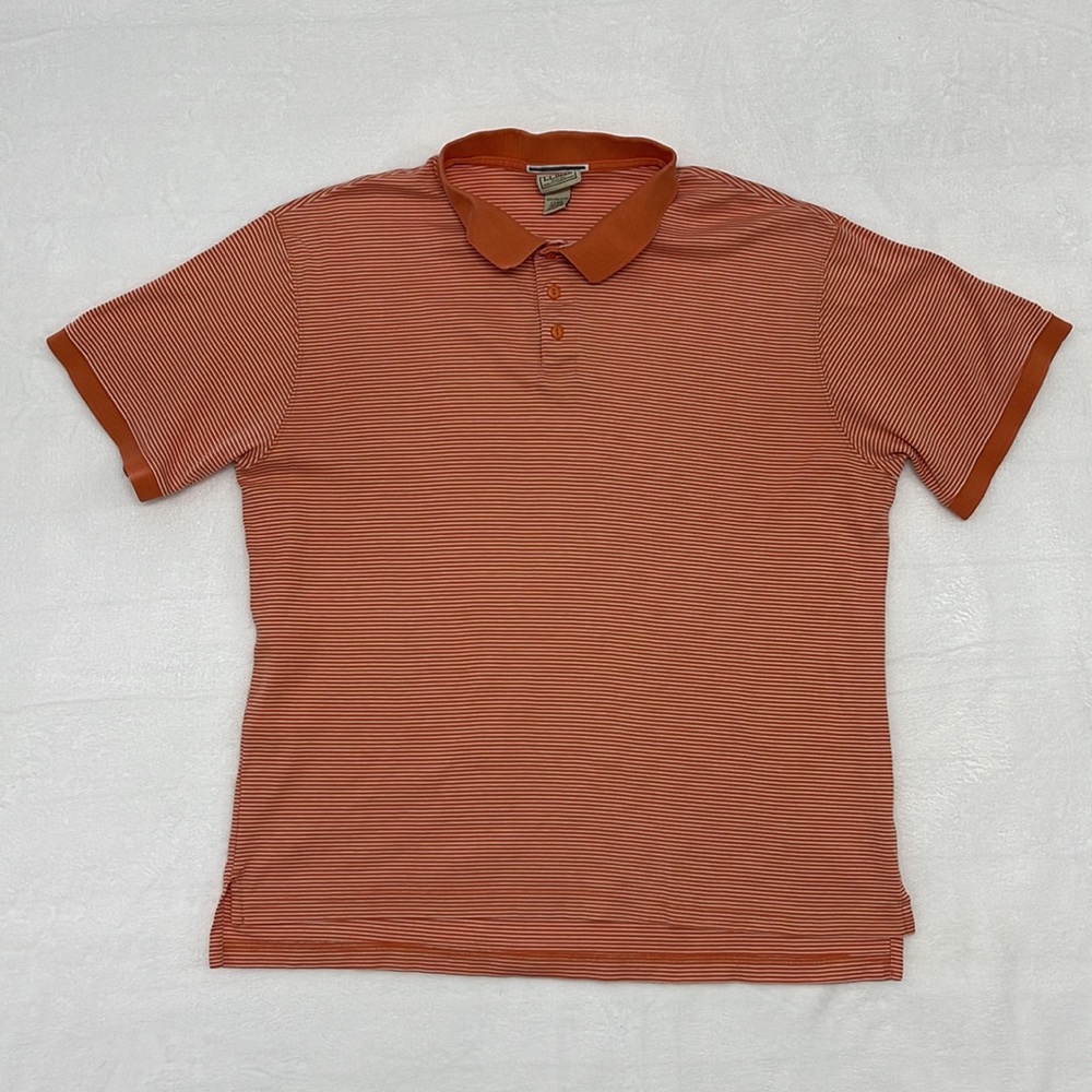 L.L. Bean Pima Cotton Striped Polo Mens Large